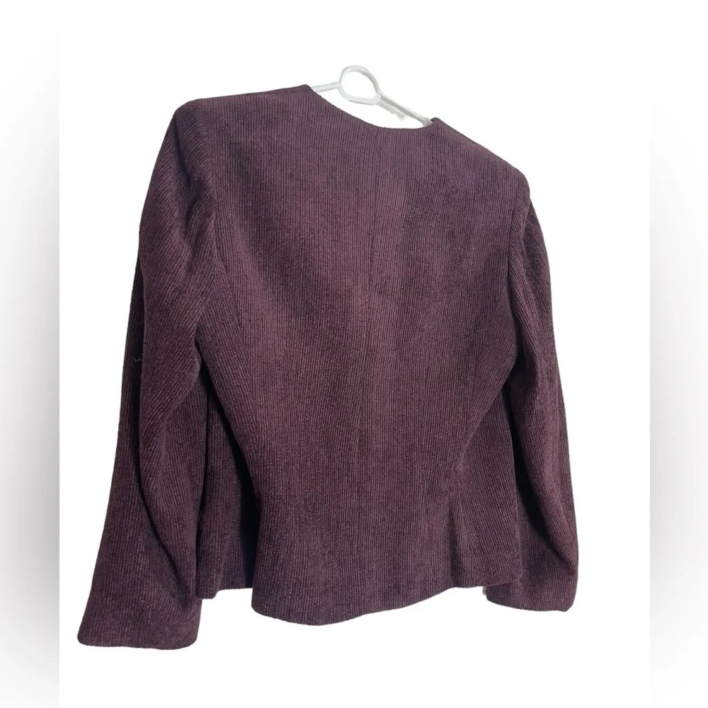 Emanuel Ungaro maroon wool blend cord ribbed blazer. Size 6/40 GUC - Picture 2 of 10